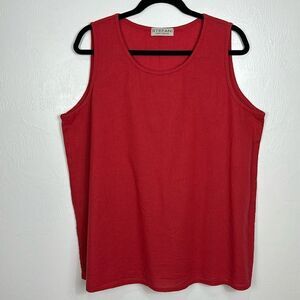 Stefani Made In Estonia Sleeveless Round Neck Top Blouse In Red Size XL
